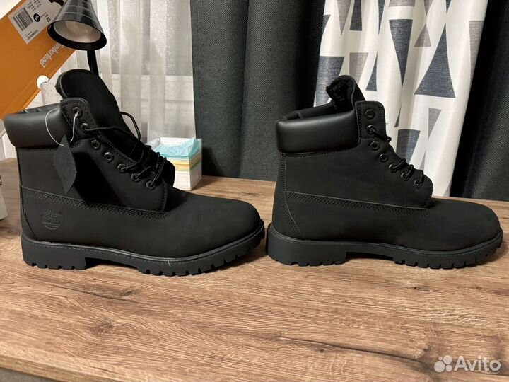 Ботинки timberland чёрные, зимние