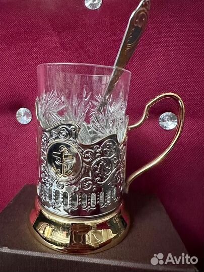 Хрустальный стакан в подстаканнике