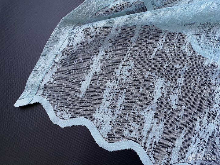 Тюль бирюзовый мрамор 2 шт