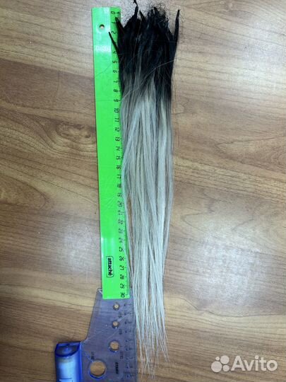 Волосы натуральные блонд,40 крупных капсул