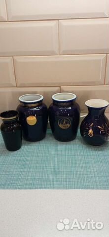 Вазы фарфор кобальт лфз москва. СССР