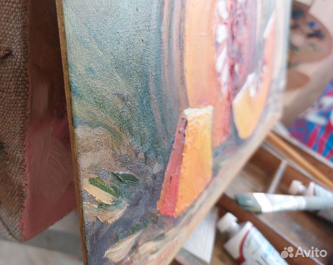 Картина Тыквы осенний натюрморт живопись в подарок