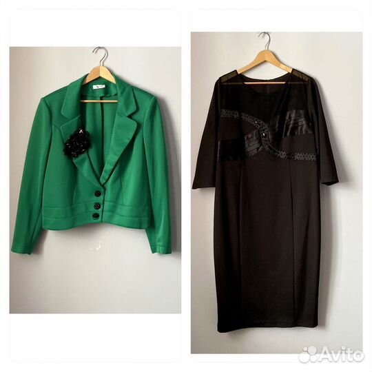 Костюм женский 54 чёрное платье и жакет Беларусь