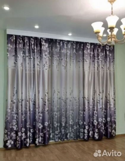 Шторы блэкаут с тюлью органза для гостиной