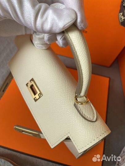 Сумка hermes kelly mini молочный цвет