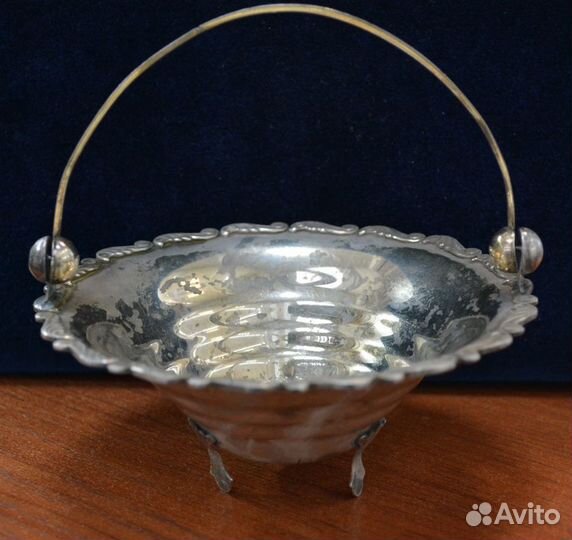 Серебряная вазочка 875 пр. звезда. (вес 155.3 гр )