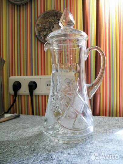 Хрустальный графин, стаканы,кувшин СССР