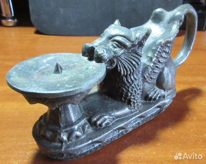 Подсвечник Крылатый Лев (Грифон) СССР Винтаж 1970