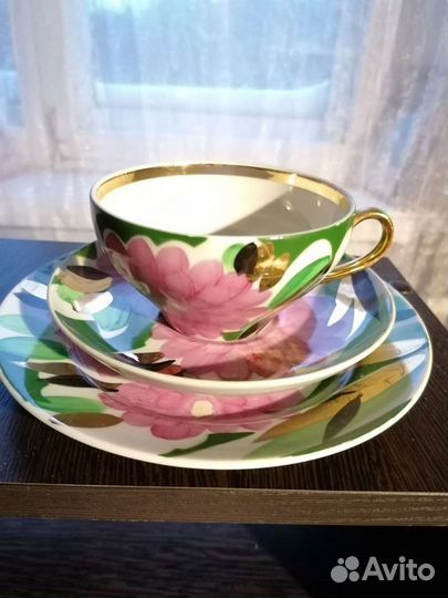 Чайное трио Дулево