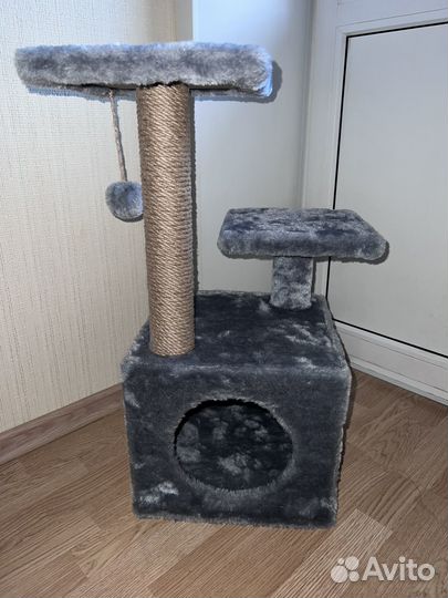 Когтеточка с домиком и лежанкой