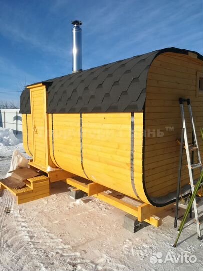Баня квадро бочка 4м, полная комплектация