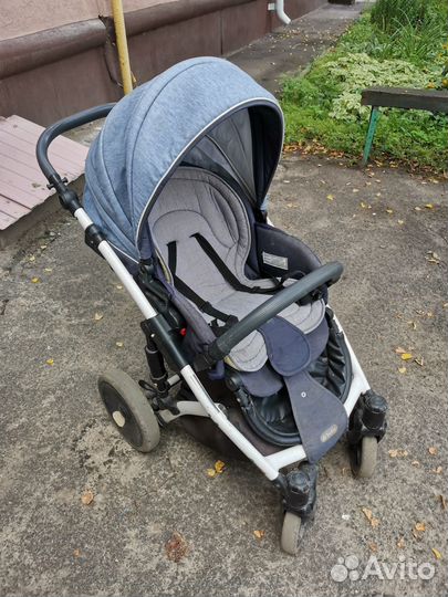 Коляска Adamex 3 в 1 голубая
