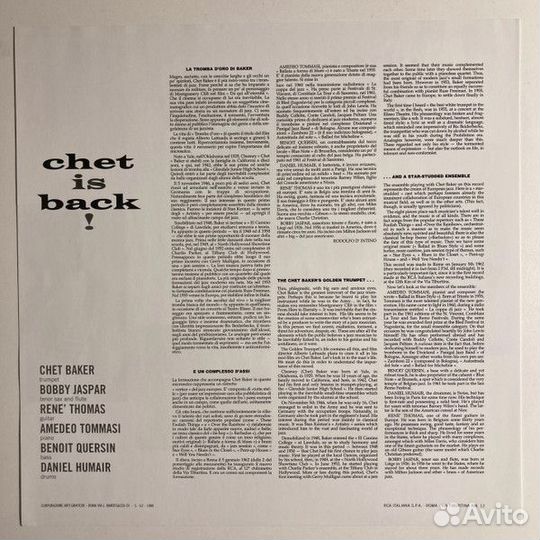 Виниловая пластинка Baker Chet - Chet Is Back (LP)
