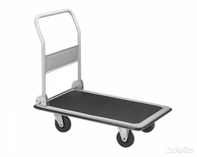 Тележка платформенная 600 кг TOR PH600 (800х500) со складной ручкой (пластиковые колеса 100 мм)