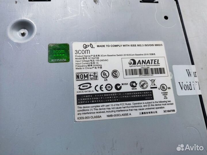 3com baseline switch 2016 3c16470b коммутатор