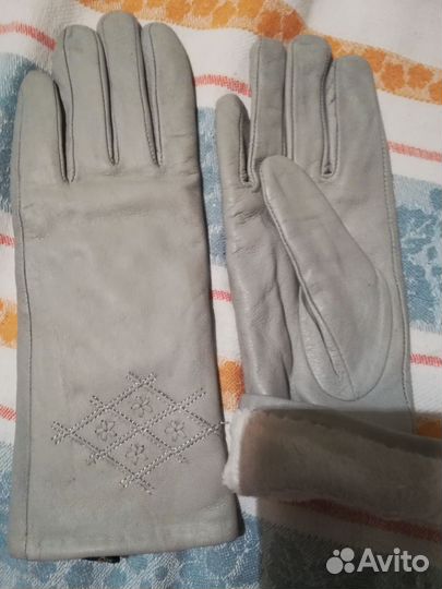 Перчатки женские кожаные размер 6.5