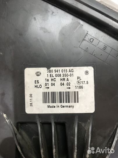 Фара volkswagen passat b5