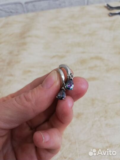 Серьги-кольца (бижутерия с серебряным напылением)