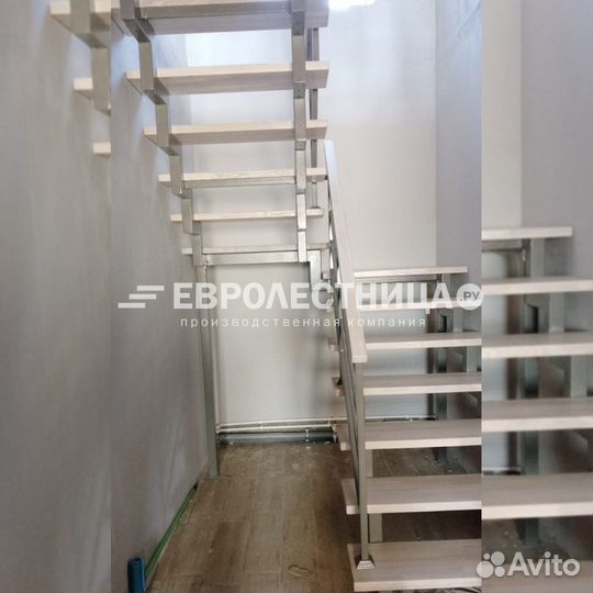 Лестница на металлическом каркасе