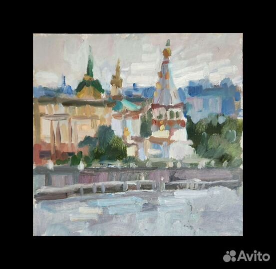 Картина маслом этюд городской пейзаж