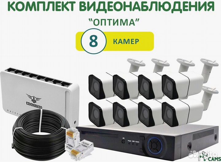 Комплект видеонаблюдения Оптима 8 камер