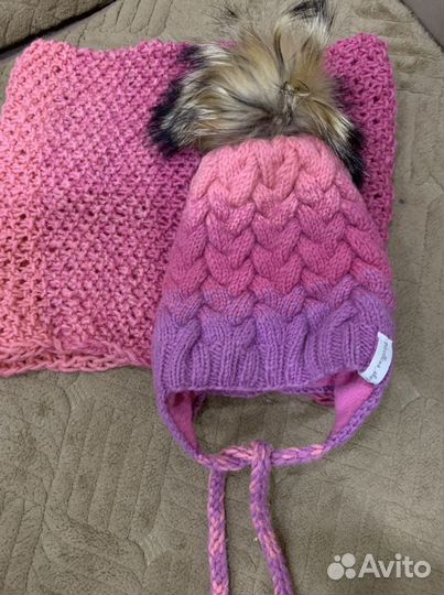 Шапка снуд зимняя для девочки