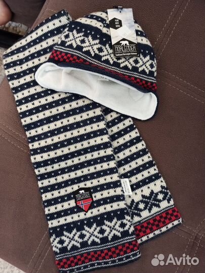 Комплект шапка и шарф для мальчика 1-3 года