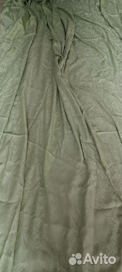 Шторы 2,49 салатные, зелёные винтаж 3 шт