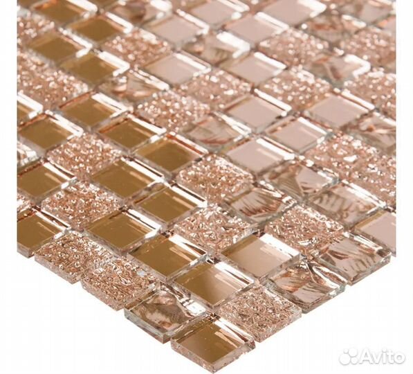 Мозаика стеклянная 30x30 см цвет розовое золото