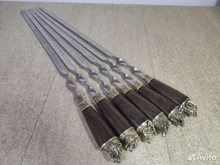 Набор шампуров разные звери (крупные)