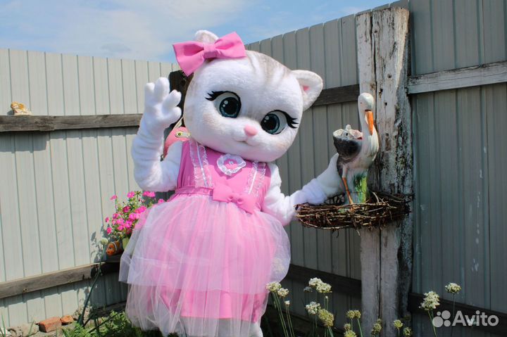 Живая открытка, белый медведь, ростовая кукла