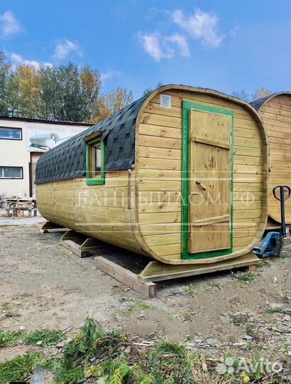 Готовая баня Квадро-Бочка