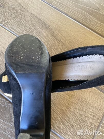 Туфли черные замшевые размер 40