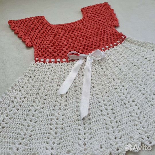 Вязаные платья для девочек ручной работы