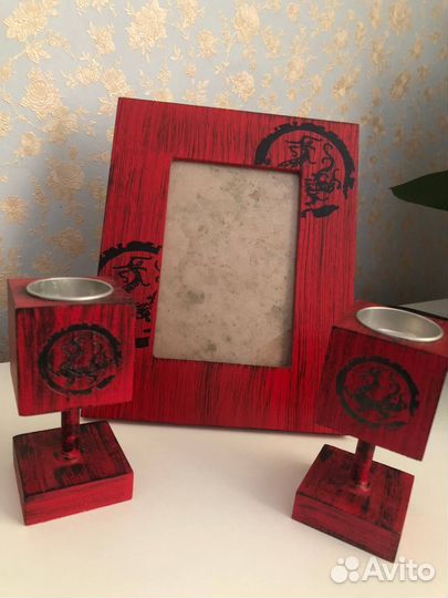 Фоторамка и подсвечники