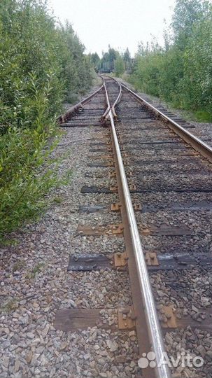 Стрелочный перевод 1/9 на деревянных шпалах