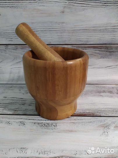 Ступка с пестиком, бамбук