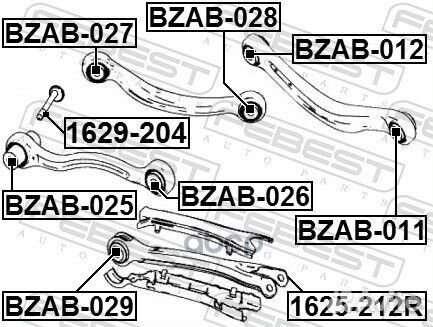 Сайлентблок задней тяги mercedes benz E-class 211