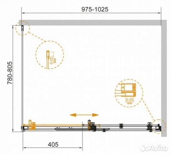 Душевой уголок Cezares stylus-soft-AH-1-100/80