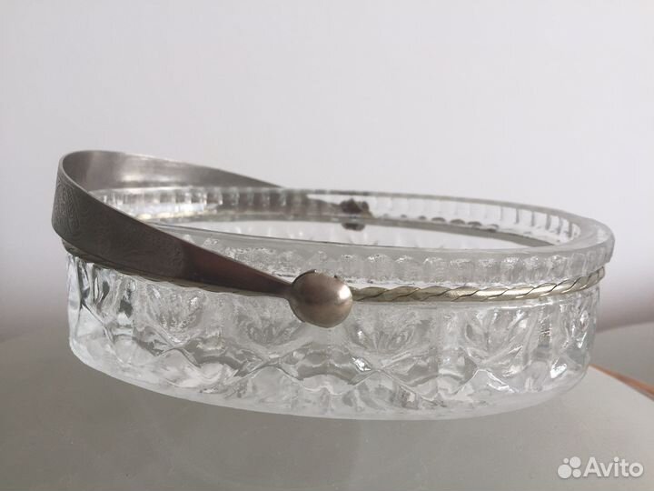 Конфетница хрусталь с мельхиором