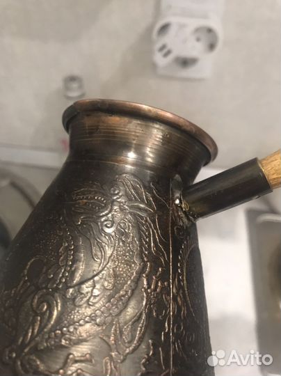 Турка для кофе медная под старинный стиль