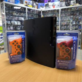 Ps3 Slim 500gb + 60 игр + 2 джоя Красный + Оранжев