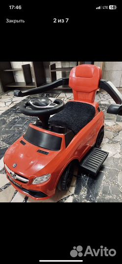 Толокар. Машина-каталка, родительская ручка