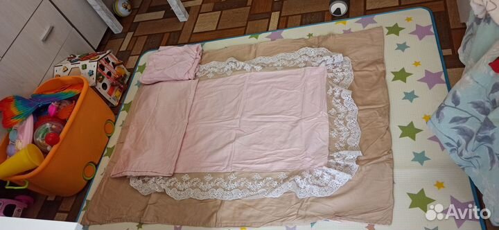 Бортики в кроватку+кпб+балдахин+ кармашек