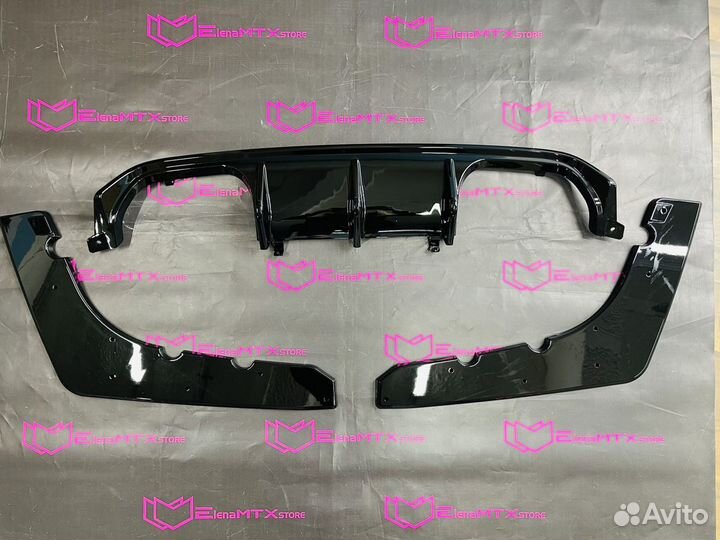 Диффузор элероны BMW F82 F80 черный глянец