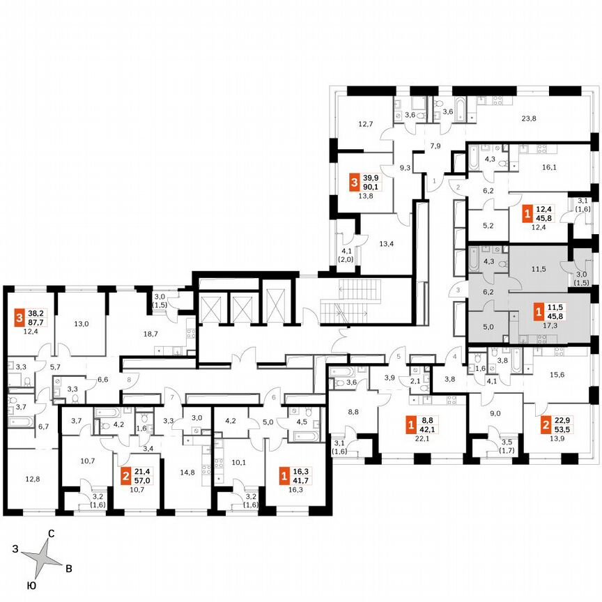1-к. квартира, 45,9 м², 21/21 эт.