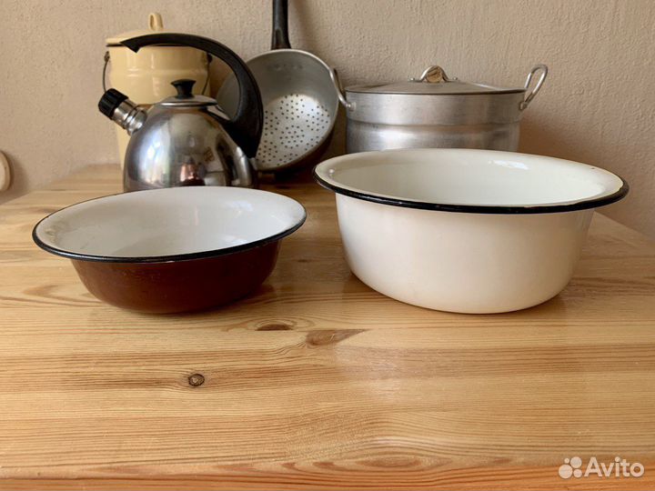 Эмалированная посуда СССР, бидон, чайник, кастрюля