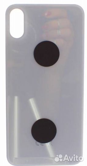 Задняя крышка для iPhone X Серебро с широким отвер