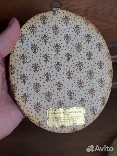 Миниатюра картина натюрморт, масло, Италия