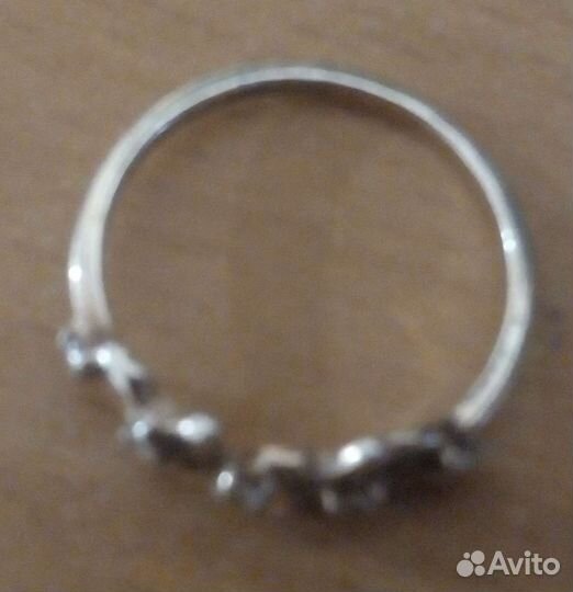 Кольцо серебро 925, с алмазами